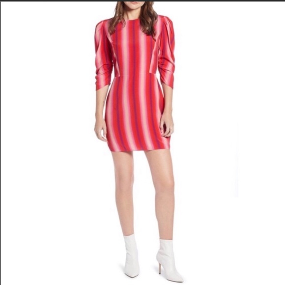 Something navy mini dress stripe red pink large - Picture 2 of 4